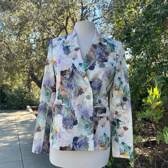 NWOT Rebecca Taylor double breasted floral blazer - size 6 - Picture 1 of 6